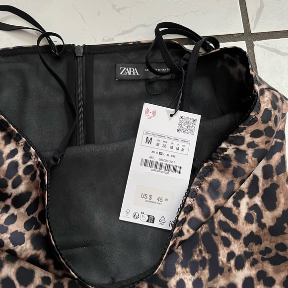 NWT Zara leopard cheetah combination mini dress - Picture 9 of 10